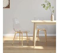 zylophax Chaises à Manger Lot de 2 Transparentes en Pet avec Pieds métal Design Moderne Ergonomique pour Cuisine Salle à Manger Salon Confort Repas 46x52x84 cm