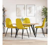 zylophax Chaises à Manger Lot de 4 en Velours Jaune Moutarde, siège Confortable avec Dossier Ergonomique, Pieds métal Enduit de Poudre, Design scandinave pour Cuisine Salle à Manger Salon