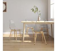 zylophax Chaises à Manger Lot de 4 Transparentes en Pet avec Pieds métal, Dossier Ergonomique, Assise Confortable, Design Moderne pour Cuisine Salle à Manger Salon Repas