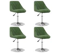 zylophax Chaises pivotantes en Velours Vert foncé Lot de 4 avec Dossier et accoudoir, Hauteur réglable, Assise Confortable pour Salle à Manger, Cuisine, Bureau ou Salon Design Moderne