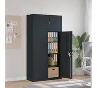 zylophax Classeur Anthracite en Acier Enduit de Poudre 90x40x180 cm avec 3 étagères réglables verrouillable pour Bureau Rangement sécurisé modulable