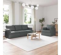 zylophax Ensemble canapé modulable 2 pcs Gris foncé Tissu avec Coussins Mousse 201 x 80 x 85 cm Banquette Convertible Angle Droit déhoussable pour Salon séjour Bureau Chambre Relaxation