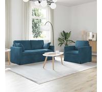 zylophax Ensemble canapé modulable 2 pièces Bleu Velours avec Cadre métal 158 x 78 x 80 cm Angle Droit déhoussable pour Salon séjour Chambre Bureau Relaxation