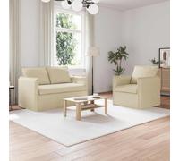 zylophax Ensemble canapé modulable 2 pièces crème Tissu 136 x 82 x 85 cm canapé Convertible Angle Droit avec accouloir déhoussable pour Salon séjour Chambre Bureau