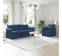 zylophax Ensemble Canapés 2 pcs Bleu 196 x 82 x 85 cm Tissu modulable Convertible réversible Angle Droit avec accoudoir Dossier Assise inclinable déhoussable pour Salon séjour Chambre Bureau