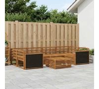 zylophax Ensemble de canapés d'extérieur 7 pcs en Bois d'acacia Massif Naturel avec Table, Design modulable pour Jardin terrasse Balcon, mobilier Complet Durable et élégant pour Salon extérieur
