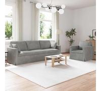 zylophax Ensemble de canapés modulables 2 pièces Gris Clair en Velours avec Cadre métal 228 x 78 x 80 cm, Banquette Angle Droit déhoussable pour Salon séjour Chambre Bureau
