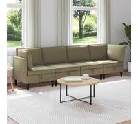 zylophax Ensemble de Meubles Salon 4 pcs Kaki Tissu Polyester canapé modulable Angle Droit avec Coussins Confortables et Cadre contreplaqué Robuste pour séjour Salon Bureau