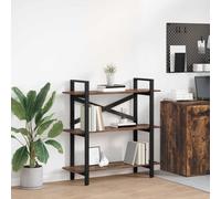 zylophax Étagère bibliothèque 3 Niveaux en Bois d'ingénierie et Cadre Acier 100 x 33,5 x 102 cm, Meuble de Rangement Robuste pour Salon, Bureau, Chambre avec Pieds Ajustables et Design Industriel