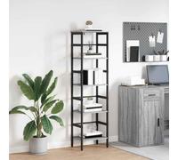 zylophax Étagère bibliothèque 4 Niveaux 40 x 29,5 x 149 cm Bois d'ingénierie Gris Sonoma Cadre Acier Robuste avec Pieds réglables pour Rangement Salon Bureau Chambre