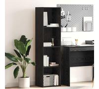 zylophax Étagère bibliothèque 4 Niveaux 40 x 30 x 152 cm Bois d'ingénierie chêne Noir Meuble de Rangement modulable pour Salon Bureau Chambre avec capacité 60 kg