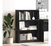 zylophax Étagère bibliothèque 80 x 24 x 109 cm Bois d'ingénierie chêne Noir Meuble de Rangement Salon Bureau Chambre avec rayonnage Ouvert modulable Design asymétrique