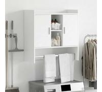 zylophax Étagère Murale Blanc en Bois d'ingénierie 80 x 36 x 80 cm avec Porte à Charnière, Support de Rangement Suspendu pour Salon Chambre Cuisine Bureau
