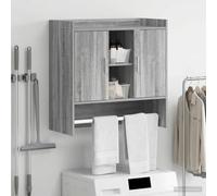 zylophax Étagère Murale en Bois d'ingénierie Sonoma Gris 80 x 36 x 80 cm avec Porte pivotante Rangement Suspendu pour Salon Chambre Bureau Couloir décoration Fonctionnelle