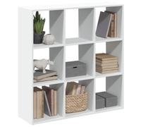 zylophax Étagère séparatrice de pièce Blanc en Bois d'ingénierie 102x29x103,5 cm avec 9 Compartiments cubiques modulables pour Rangement Salon Bureau Chambre, Meuble rayonnage Ouvert Multifonctionnel
