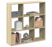 zylophax Étagère séparatrice de pièce chêne Sonoma Bois d'ingénierie 102x29x103,5 cm 7 Compartiments modulable Salon Bureau Chambre Rangement Ouvert