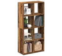 zylophax Étagère séparatrice de pièce en Bois d'ingénierie Vieux Bois 69,5x29x137,5 cm avec 8 Compartiments cubiques modulables pour Rangement Salon Bureau Chambre