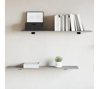 zylophax Étagères murales 4 pcs Sonoma Gris Bois d'ingénierie 100x20x1,5 cm Rangement Mural modulable pour Salon Bureau Chambre avec capacité 15 kg par Niveau