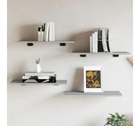 zylophax Étagères murales 4 pcs Sonoma Gris en Bois d'ingénierie 60x30x1,5 cm, Rangement modulable pour Salon Bureau Chambre, Meuble bibliothèque rayonnage Rangement Mural