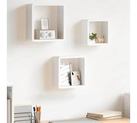 zylophax Étagères murales sous Forme de Cube 3 pcs Blanc MDF Stable 28x10x28 cm 24x10x24 cm 20x10x20 cm avec Fixation Invisible pour Rangement et décoration Salon Chambre Bureau