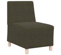 zylophax Fauteuil canapé modulable Vert armée 55 cm en Cuir synthétique suédé sans accoudoir pour Salon séjour Bureau avec Dossier et Assise Confortable Design Contemporain