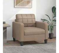 zylophax Fauteuil Cappuccino 60 cm en Similicuir avec Cadre Métal, Coussin Rembourré, Design Moderne pour Salon, Bureau, Séjour, Assise Confortable et Durable