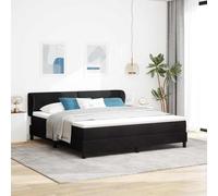 zylophax Lit à Ressorts avec tête de lit Velours Noir 180 x 200 cm Cadre Bois d’ingénierie Matelas surmatelas Design Moderne Chambre Adulte Enfant Confort réglable