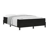 zylophax Lit à sommier tapissier avec matelas, noir, 160 x 220 cm, tissu durable, cadre de lit avec sommier à lattes, lit rembourré confortable pour chambre à coucher, lit familial, lit d'adolescent