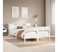 zylophax Lit bibliothèque Blanc en Bois de pin Massif 140x190 cm avec sommier à Lattes, Cadre Robuste, tête de lit avec Rangement Pratique pour Chambre Adulte Enfant ado garçon Fille invité dortoir