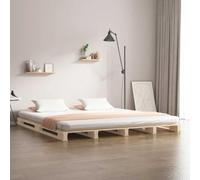 zylophax Lit Cadre sommier en Bois de pin Massif 135x190 cm Double, Structure Solide avec Lattes Robustes pour Chambre Adulte, Style scandinave Pratique et Durable