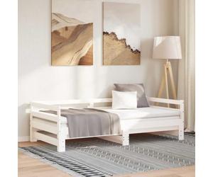 zylophax Lit Coulissant Blanc en Bois de pin Massif 2x90x200 cm Cadre sommier à Lattes canapé Multifonction pour Chambre Adulte Enfant Pratique