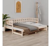 zylophax Lit Coulissant en Bois de pin Massif 2x90x200 cm Cadre sommier à Lattes pour Chambre Adulte ou Enfant canapé-lit gigogne Pratique et Stable pour Studio Appartement