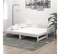 zylophax Lit Coulissant en Bois de pin Massif Blanc 2x90x200 cm avec Matelas Mousse PU H2/H3, sommier à Lattes Robuste, canapé-lit gigogne Pliable pour Chambre Adulte Enfant, Studio, dortoir, Maison