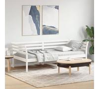 zylophax Lit de Jour Blanc en Bois de pin Massif 100x200 cm Cadre sommier à Lattes Multifonction canapé-lit Robuste et pour Chambre Adulte Enfant invité dortoir