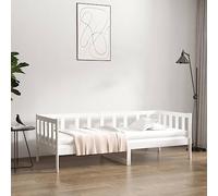 zylophax Lit de Jour en Bois de pin Massif Blanc 90x190 cm Cadre avec sommier à Lattes Structure Solide pour Chambre Adulte Enfant Espace Rangement sous-lit Multifonction canapé-lit scandinave