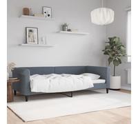zylophax Lit de Repos 90x200 cm Velours Gris foncé Cadre métal Bois, sommier à Lattes Plateforme, canapé-lit pour Chambre Adulte Enfant avec Design scandinave Minimaliste
