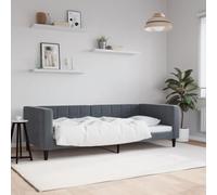 zylophax Lit de Repos Gris foncé en Velours 90x190 cm avec Cadre en métal et Bois Massif, sommier à Lattes pour Chambre Adulte ou Enfant, canapé-lit scandinave Confortable et Durable