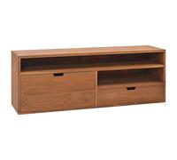 zylophax Meuble TV en Bois de Teck Massif 110x30x40 cm avec tiroirs, Style scandinave, Meuble Rangement Salon séjour Chambre pour télévision Console Audio vidéo
