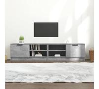 zylophax Meubles TV 2 pcs en Bois d'ingénierie Gris béton 80x35x36,5 cm avec Espace de Rangement, niches et étagères pour Salon, Design Moderne Industriel, Console multimédia Fonctionnelle