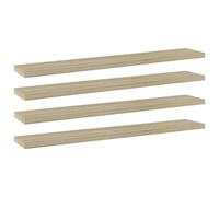 zylophax Panneau de bibliothèque en aggloméré chêne Sonoma 60x10x1,5 cm 4 pièces Rangement modulable pour Salon Bureau Chambre, étagère Murale Meuble rayonnage Pratique et Robuste