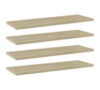 zylophax Panneau de bibliothèque en aggloméré chêne Sonoma 60x20x1,5 cm 4 pièces étagère Murale Rangement Meuble modulable pour Salon Bureau Chambre Enfant