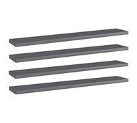 zylophax Panneaux bibliothèque Gris Brillant en aggloméré 60x10x1,5cm 4 pièces pour Rangement Mural modulable Salon Bureau Chambre avec étagère Meuble rayonnage