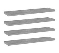 zylophax Panneaux de bibliothèque Gris béton en Bois d’ingénierie 40x10x1,5 cm 4 pcs pour Meuble rayonnage Rangement Mural Salon Bureau Chambre Enfant