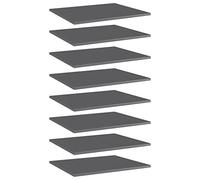 zylophax Panneaux de bibliothèque Gris Brillant en Bois d’ingénierie 60 x 50 cm 8 pcs pour étagère Meuble Rangement modulable Salon Bureau Chambre