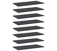 zylophax Panneaux de bibliothèque Gris en aggloméré 80x40x1,5 cm 8 pcs pour Rangement modulable Meuble étagère Armoire Bureau Chambre Salon