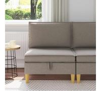 zylophax Pouf canapé avec Rangement en Tissu, Cadre Bois Durable, Coussin Mousse Confortable, Design Moderne carré, siège Polyvalent pour Salon séjour Chambre Bureau