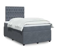 zylophax Sommier à Lattes 120x190cm avec Matelas Velours Gris foncé, Cadre de lit Robuste en Tissu capitonné, tête réglable, Support Optimal pour Chambre Adulte et Enfant, Design Moderne scandinave