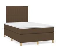 zylophax Sommier à Lattes avec Matelas 120x190cm Tissu Marron foncé lit Cadre Plateforme tête de lit capitonné Adulte Enfant Chambre Confortable