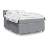 zylophax Sommier à Lattes avec Matelas 140x190cm Gris Clair en Tissu capitonné, Cadre Robuste en Bois, tête de lit réglable, surmatelas Confortable, Support Optimal pour Chambre Adulte ou Enfant