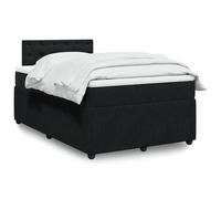 zylophax Sommier à Lattes avec Matelas Noir 120x190 cm en Velours, Cadre de lit Plateforme avec tête de lit, Support Optimal pour Chambre Adulte Enfant, Tissu capitonné Confortable et Durable